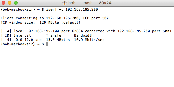 iperf client