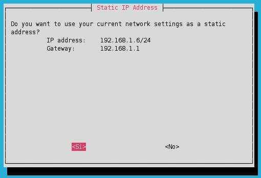 pihole ip fisso